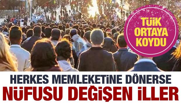 Herkes memleketinde yaşasaydı şehirlerin nüfusundaki büyük değişim