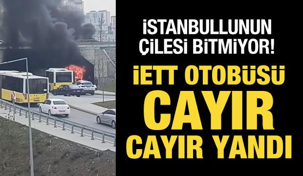 Başakşehir'de İETT otobüsünde yangın