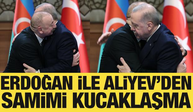 Başkan Erdoğan ile Aliyev'den samimi kucaklaşma