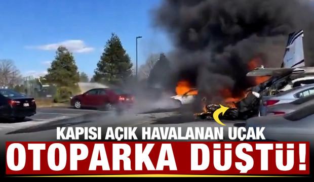 Kapısı açık unutulan uçak otoparka çakıldı