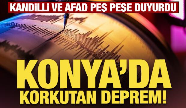 Son Dakika... Kandilli  ve AFAD duyurdu: Konya'da peş peşe deprem!