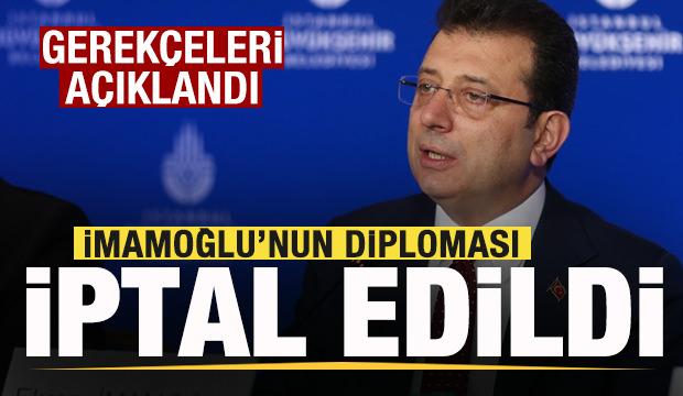 Ekrem İmamoğlu'nun diploması iptal edildi! Nedeni resmen açıklandı