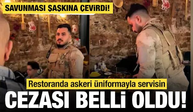 İşte restoranda askeri üniforma ile müşterilere servis yapan sanığın cezası 