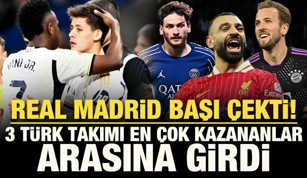 Real Madrid başı çekti! 3 Türk takımı en çok kazananlar arasına girdi