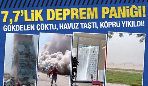 7,7’lik deprem fena vurdu! Göktelen inşaatı çöktü, havuz taştı, köprü yıkıldı