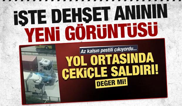 Başakşehir'de trafikteki çekiçli saldırının yeni görüntüsü ortaya çıktı