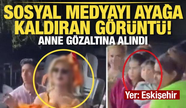 Eskişehir'de sokak düğününde sosyal medyayı ayağa kaldıran görüntü! Anne gözaltına alındı