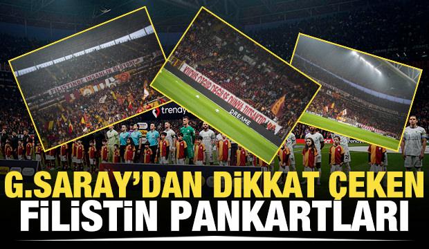 Galatasaray'dan RAMS Park'ta dikkat çeken Filistin pankartları