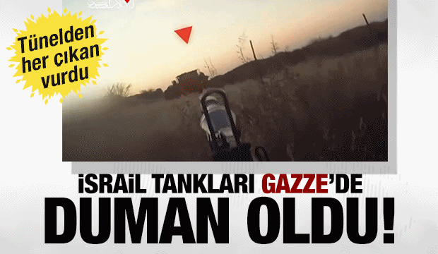 Gazze'ye yeniden giren İsrail tankları alev topuna döndü! Kassam'dan yeni görüntüler