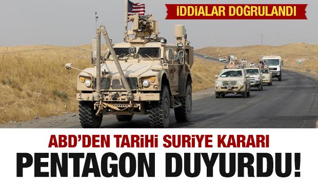 Pentagon iddiaları doğruladı! ABD'den Suriye kararı