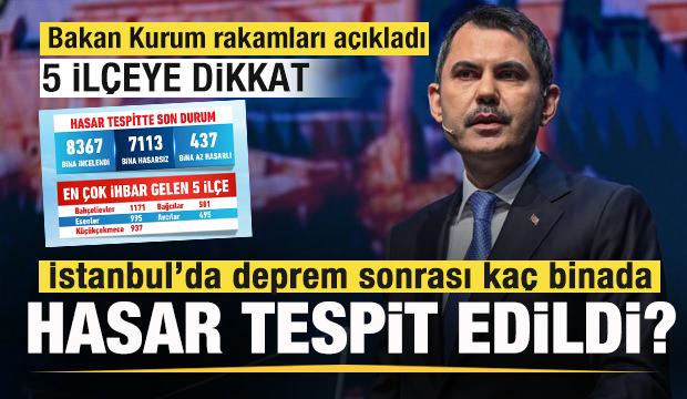 Bakan Kurum, İstanbul depreminde son durumu açıkladı! Kaç binada hasar tespit edildi?