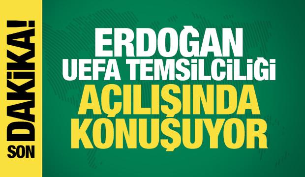 Cumhurbaşkanı Erdoğan, UEFA İstanbul Temsilciliği'nin açılışında konuşuyor