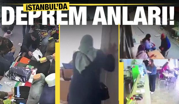  İstanbul'da meydana gelen deprem anı kameralara böyle yansıdı