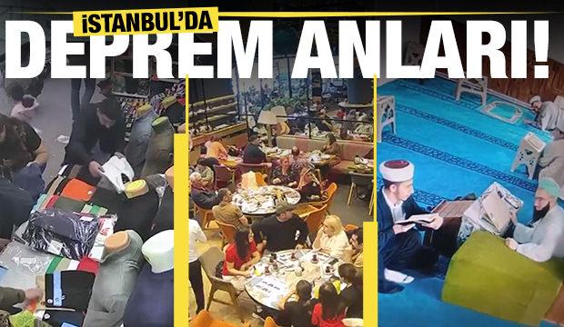  İstanbul'da meydana gelen deprem anı kameralara böyle yansıdı