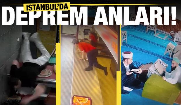  İstanbul'da meydana gelen deprem anı kameralara böyle yansıdı