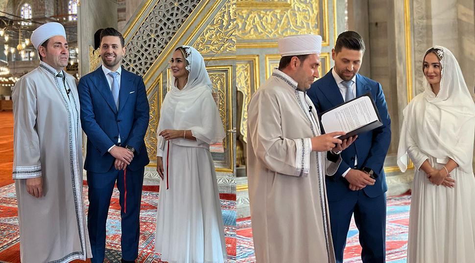Sultanahmet'te anlamlı tören: İtalyan Pasquale Müslüman oldu ve imam nikahıyla evlendi