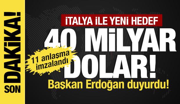 Başkan Erdoğan'dan İtalya'da önemli mesaj: Yeni ticaret hedefi 40 milyar dolar