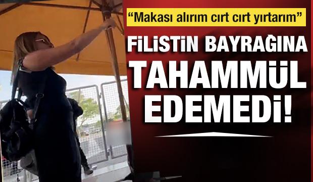 Filistin bayrağından rahatsız olan CHP'li kadından skandal sözler
