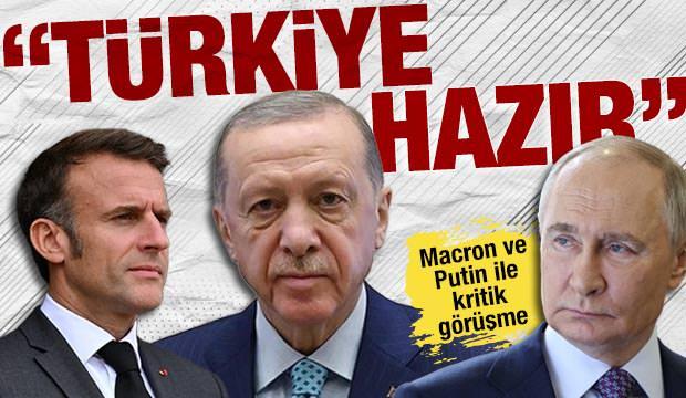 SON DAKİKA: Cumhurbaşkanı Erdoğan, Macron ve Putin ile görüştü