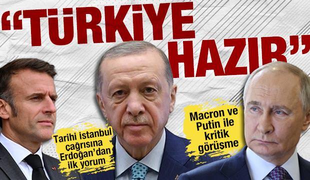 SON DAKİKA: Cumhurbaşkanı Erdoğan, Macron ve Putin ile görüştü