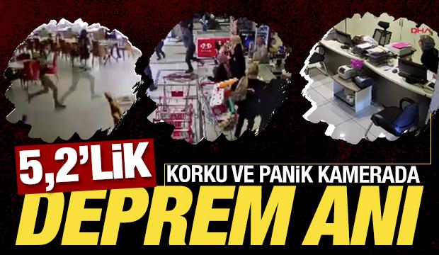 Konya'da paniğe neden olan 5,2'lik deprem anı kamerada