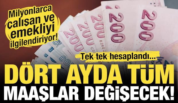 Milyonlarca çalışan ve emekliyi ilgilendiriyor! 4 ayda tüm maaşlar değişecek! 