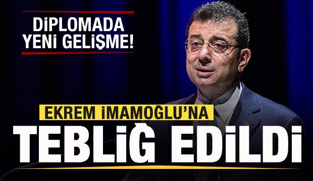 Son dakika diploma gelişmesi! Ekrem İmamoğlu'na tebliğ edildi