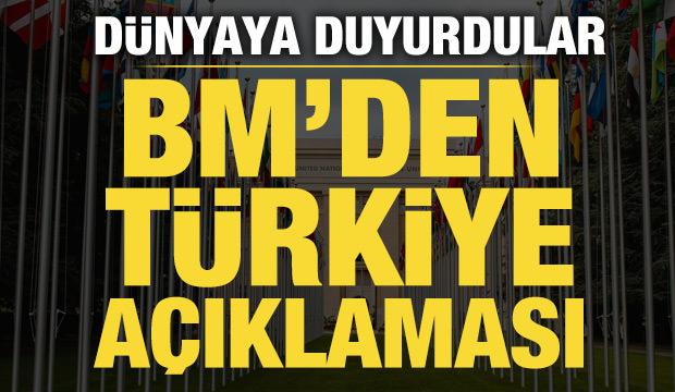 Birleşmiş Milletler'den Türkiye açıklaması