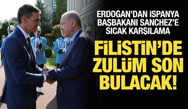 Cumhurbaşkanı Erdoğan'dan İspanya Başbakanı Sanchez'e sıcak karşılama