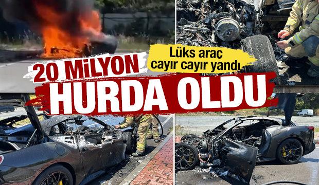Eyüpsultan'da 20 milyonluk araç alev alev yandı