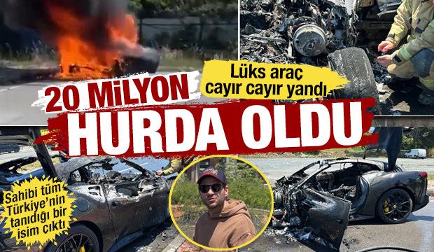 Eyüpsultan'da 20 milyonluk araç alev alev yandı