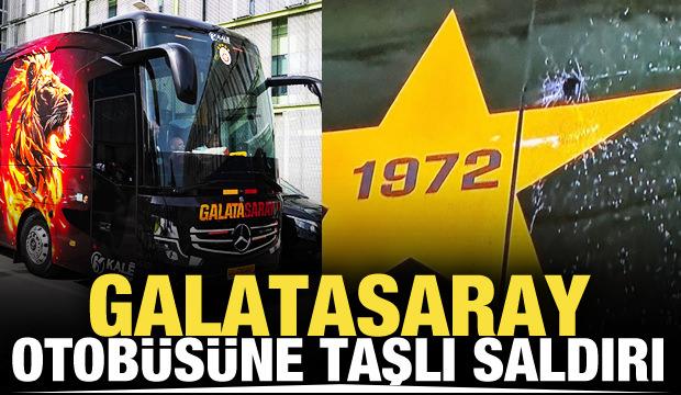 Galatasaray otobüsüne taşlı saldırı