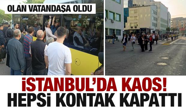 İstanbul'da Özel Halk Otobüsleri kontak kapattı! Kaos oluştu