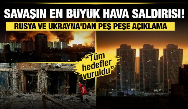 Rusya ve Ukrayna'dan peş peşe açıklamalar geldi! Savaşın en büyük hava saldırısı!