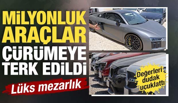 Antalya’da yedieminde milyonluk araçlar çürümeye terk edildi!