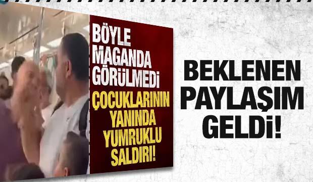 Böyle magandalık görülmedi: Marmaray'da çocuklarının yanında babalarına yumruklu saldırı!
