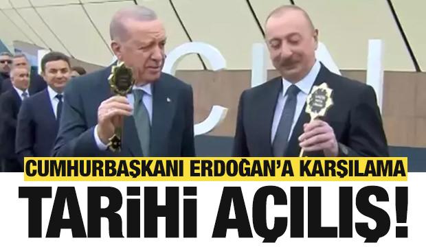 Cumhurbaşkanı Erdoğan ve Aliyev'den Azerbaycan'da tarihi açılış