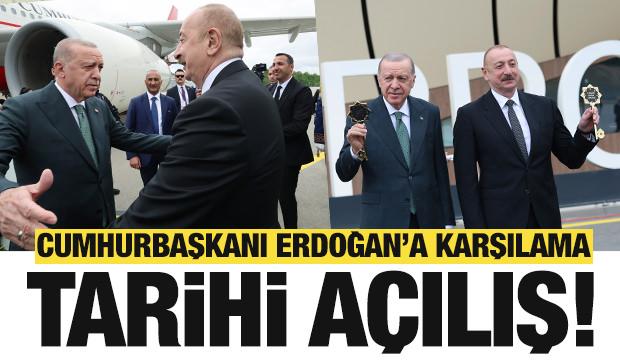 Cumhurbaşkanı Erdoğan ve Aliyev'den Azerbaycan'da tarihi açılış