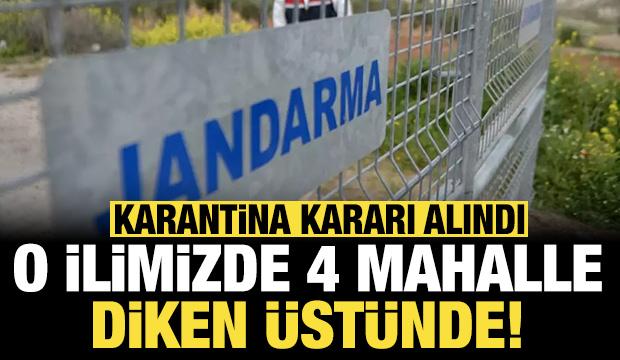 O ilimizde 4 mahalle diken üstünde: Karantina kararı alındı!
