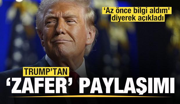 Trump'tan 'Zafer' paylaşımı! 'Az önce bilgi aldım' diyerek duyurdu