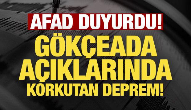 Gökçeada açıklarında 5,2 büyüklüğünde deprem!