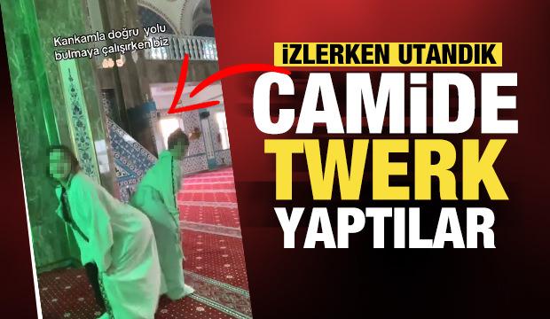 İki genç kızın camide yaptıkları hareketler büyük tepki çekti