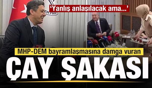 MHP-DEM Parti bayramlaşmasına damga vuran "çay" şakası