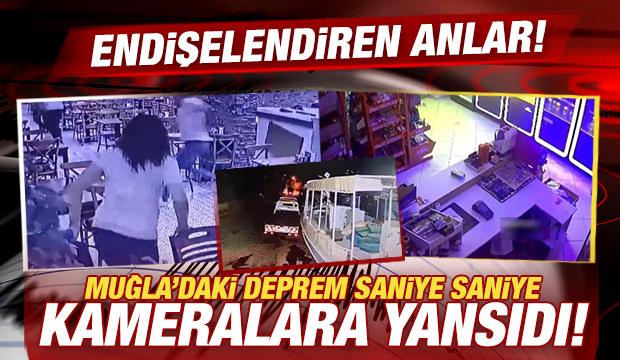 Muğla açıklarındaki şiddetli deprem saniye saniye kameralara yansıdı
