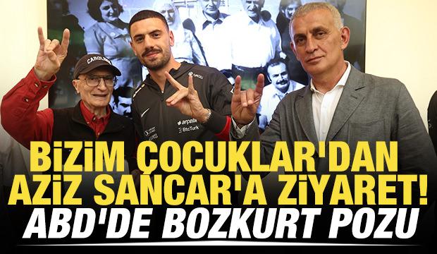 Bizim Çocuklar'dan Aziz Sancar'a ziyaret! ABD'de bozkurt pozu