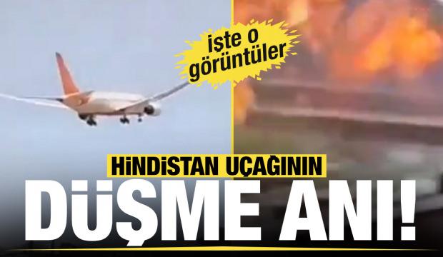 Hindistan'da 242 kişilik yolcu uçağının düşme anları ortaya çıktı