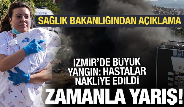 İzmir'de hastanenin yanında büyük yangın: Hastalar nakliye edildi, Bakanlık'tan açıklama