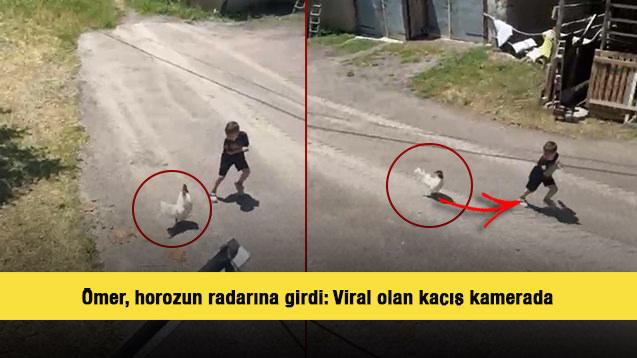 Ömer, horozun radarına girdi: Viral olan kaçış kamerada