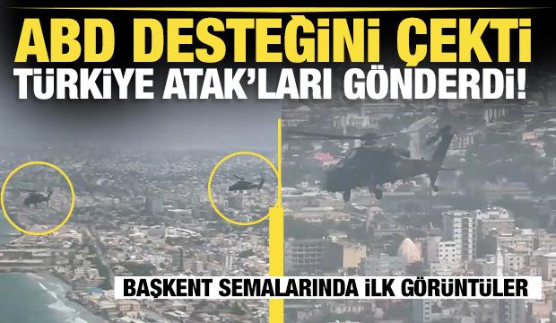 ATAK helikopteri Somali'nin başkenti Mogadişu semalarında
