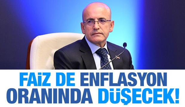 Bakan Şimşek'ten faiz mesajı: Enflasyon oranında düşecek